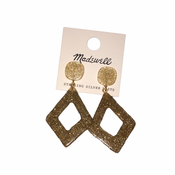 Madewell Glitter Diamond-Shaped Statement Earrings